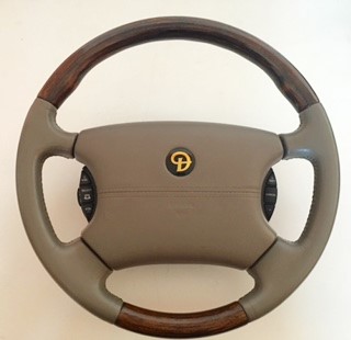 HJB9181DBAGE Antelope leather / Burr Walnut wood steering wheel